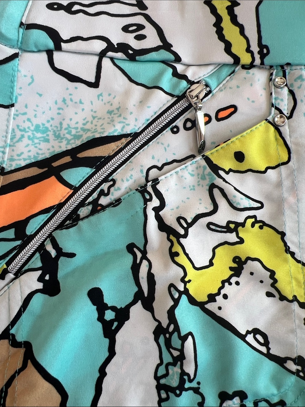 NWOT Jamie Sadock Abstract Geometric Golf Mini Skirt Multicolor size L - Picture 5 of 7